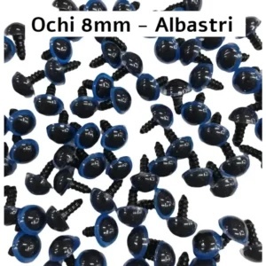 Ochi Albastrii Amigurumi cu dispozitiv de siguranta 8 mm Set 10 bucati D11 - Img 2
