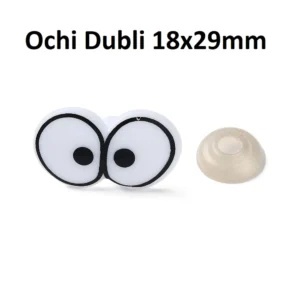 Ochi ovali dubli amigurumi cu dispozitiv de siguranta 14x22 mm Set 5 bucati D4 Model 1 - Img 2