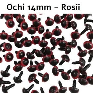 Ochi Rosii amigurumi cu dispozitiv de siguranta 14 mm Set 10 bucati D8 - Img 3