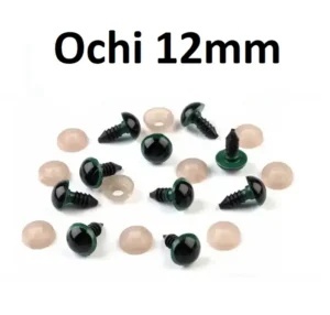 Ochi Verzi amigurumi cu dispozitiv de siguranta 12 mm Set 10 bucati D11 - Img 2