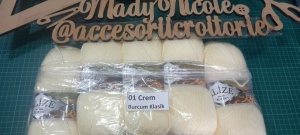 Alize Burcum Klasic Cod 62 Crem Pachet 5 bobine - Img 3