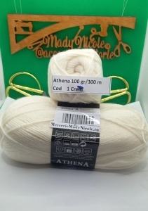 Athena Fir acril Pachet 5 bobine 100gr /300 m Cod 01 Crem