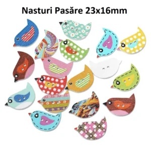 Nasturi Lemn Pasari Set 5 bucati C14