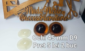 Ochi Maro Amigurumi cu dispozitiv de siguranta 45 mm Set 2 bucati D9