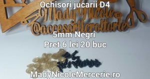 Ochi Negri Amigurumi cu dispozitiv de siguranta 5 mm Set 20 bucati D4