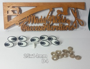 Ochi ovali amigurumi cu dispozitiv de siguranta 25x14mm Set 10 bucati D4