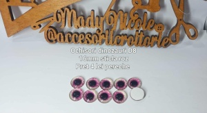 Ochi Reptila Roz Sticla Amigurumi 16 mm Set 2 bucati D8