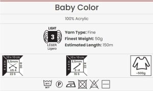 YarnArt Baby Color Cod 204 150m/50gr Pachet 5 bobine - Img 3
