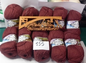 Alize Burcum Klasic Cod 955 Burgundy Pachet 5 bobine - Img 2