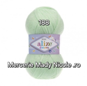 Alize Sekerim Bebe Cod 188 Mint Pachet 5 bobine Pret 40 lei - Img 1