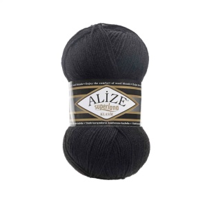 Alize SuperLana Klasik 100g/280 m Cod 60 Negru - Img 1