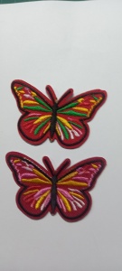 Aplicatie brodata Fluture Rosu 6,5 x4,5 cm