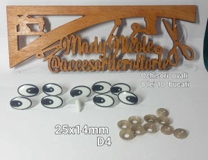 Ochi ovali amigurumi cu dispozitiv de siguranta 25x14mm Set 10 bucati D4