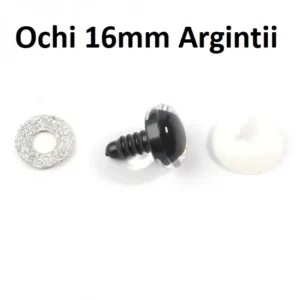 Ochi Sclipici Argintii Amigurumi cu dispozitiv de siguranta 16 mm Set 4 bucati D8 - Img 2