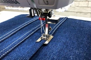 Ac dublu ,butuc pilit ,3 mm masina cusut casnica pentru materiale elastice - Img 3