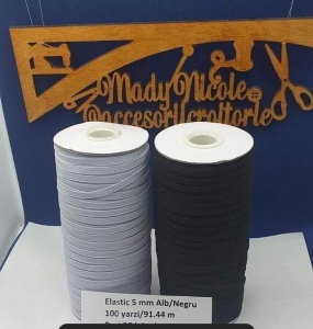 Elastic ingust 5 mm Negru 100 yarzi/91,44 m - Img 1