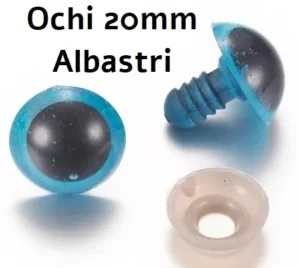 Ochi Albastrii Amigurumi cu dispozitiv de siguranta 20 mm Set 6 bucati D6 - Img 2