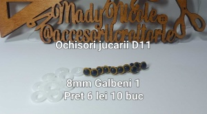 Ochi Galbeni Amigurumi cu dispozitiv de siguranta 8 mm Set 10 bucati D11