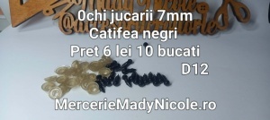 Ochi Negri Amigurumi cu dispozitiv de siguranta 7 mm Set 10 bucati D12