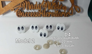 Ochi ovali dubli amigurumi cu dispozitiv de siguranta 14x22 mm Set 5 bucati D4 Model 2