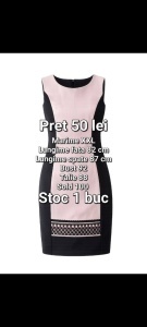 Rochie office ,roz cu negru Marime XXL