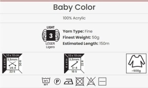 YarnArt Baby Color Cod 211 150m/50gr Pachet 5 bobine - Img 3