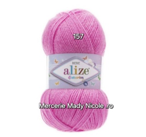 Alize Sekerim Bebe Cod 157 Roz Inchis Pachet 5 bobine Pret 40 lei - Img 1