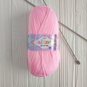 Alize Sekerim Bebe Cod 185 Roz Pal Pachet 5 bobine Pret 40 lei - Img 1