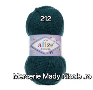 Alize Sekerim Bebe Cod 212 Turqoise Pachet 5 bobine Pachet 5 bobine Pret 40 lei - Img 1