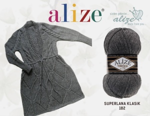 Alize SuperLana Klasik 100g/280 m Cod 182 Gri Inchis - Img 2