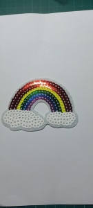 Aplicatie brodata Curcubeu 6cm/8,5 cm