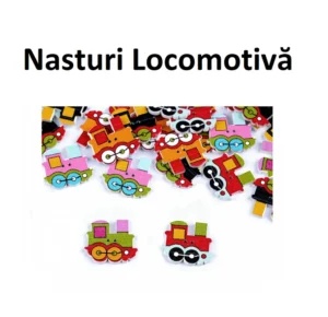 Nasturi Lemn Locomotiva Set 5 bucati C7 - Img 1