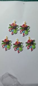Nasturi Lemn Ornament Brad Set 5 bucati C16