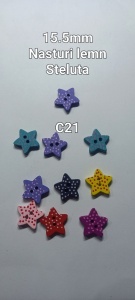Nasturi Lemn Stelute Set 5 bucati C21