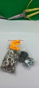 Ocheti metal 5mm Pachet 40 bucati Argintii - Img 2