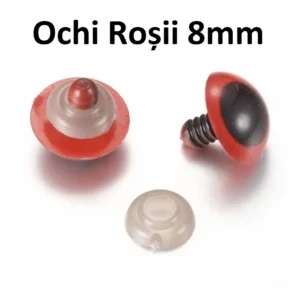 Ochi Rosii Amigurumi cu dispozitiv de siguranta 8 mm Set 10 bucati D11 - Img 2