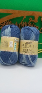 Stenli Creative Cotton Degrade panglica 6 mm 100 %bumbac 100gr /90m Cod 182 Albastru Denim - Img 1