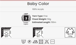 YarnArt Baby Color Cod 201 150m/50gr Pachet 5 bobine - Img 3