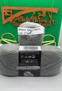 Athena Fir acril Pachet 5 bobine 100gr /300 m Cod 17 Gri