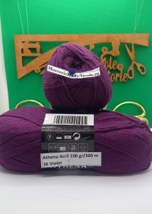 Athena Fir acril Pachet 5 bobine 100gr /300 m Cod 36 Violet