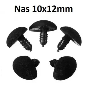 Nas jucarii 10x12 mm Negru Catifea cu dispozitiv de siguranta Set 10 bucati D12 - Img 2