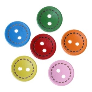 Nasturi Lemn Colorati 15mm Set 10 bucati C11