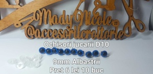 Ochi Albastri Amigurumi cu dispozitiv de siguranta 9 mm Set 10 bucati D10