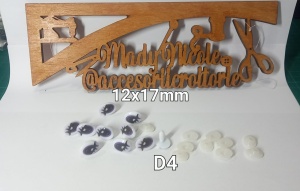 Ochi ovali amigurumi cu dispozitiv de siguranta 12x17mm Set 10 bucati D4