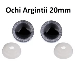 Ochi Sclipici Argintii Amigurumi cu dispozitiv de siguranta 16 mm Set 4 bucati D8 - Img 3