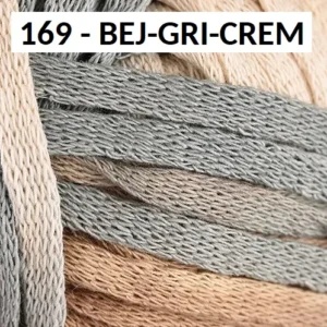 Stenli Creative Cotton Degrade panglica 6 mm 100 %bumbac 100gr /90m Cod 169 Crem - Img 2
