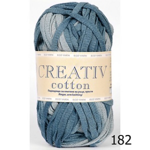 Stenli Creative Cotton Degrade panglica 6 mm 100 %bumbac 100gr /90m Cod 182 Albastru Denim - Img 2