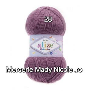 Alize Sekerim Bebe Cod 28 Lavanda Pachet 5 bobine Pret 40 lei - Img 1