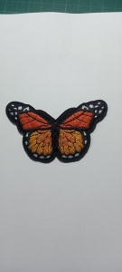 Aplicatie brodata Fluture Negru 7,5 cm /4,5 cm