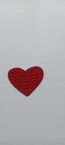 Aplicatie brodata Inima rosie 3,5cm/ 3,5 cm
